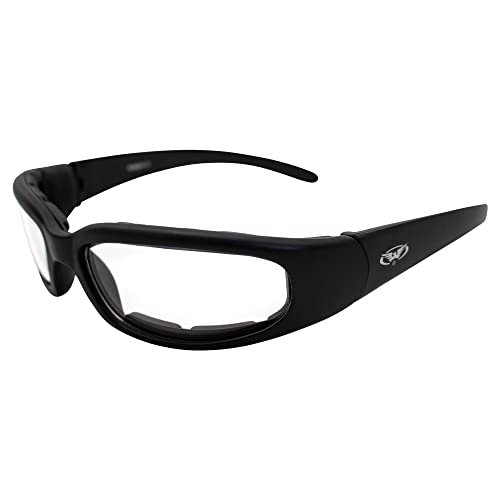 Chicago Foam Padded Sunglasses Black Frame Motorcycle Goggles Various Lens Options Chicago Lens Color: Clear Lenses #TOP7