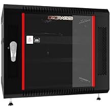 Sysracks 9U Networking Cabinet 18-inch Depth Server Rack Locking Network Enclosure with Fan, Power Strip, Shelves, Feet, Dust-Tight Cable Entries and Other Accessories