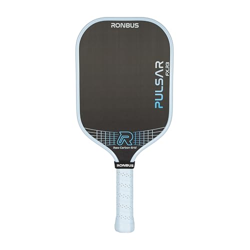 Ronbus R3 Pulsar FX Thermoformed Raw Toray T700 Carbon Fiber Pickleball Paddle with 5.5 Handle and 16mm Polypropylene Honeycomb Core 12K Carbon Fiber Grid (Pulsar FX R3)