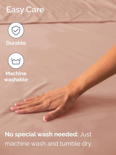 Image of Extra Deep Cal King Fitted Sheet - Single Fitted Sheet Only - Mauve | Easily Fits 18 inch to 24 inch Mattress, Soft, Wrinkle Free, Breathable & Comfy, Extra Deep Pockets Hotel Luxury Fitted Sheet