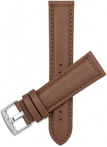Bandini Extra Long (XL) 22mm Mens Italian Leather Watch Band Strap - Light Brown - Mat Finish - Tone-on-Tone Stitching