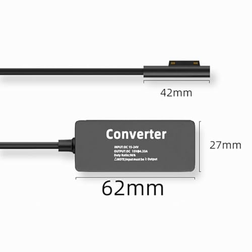 Image of Concept Kart 65W Type C Female to Surface Pro Charging Converter Cable, Magnetic Adsorption Interface Portable Adapter Compatible with Surface Pro 3 /4 /5 /6 /7 /8 /9, Book 1 /2, Go 1 /2 /3