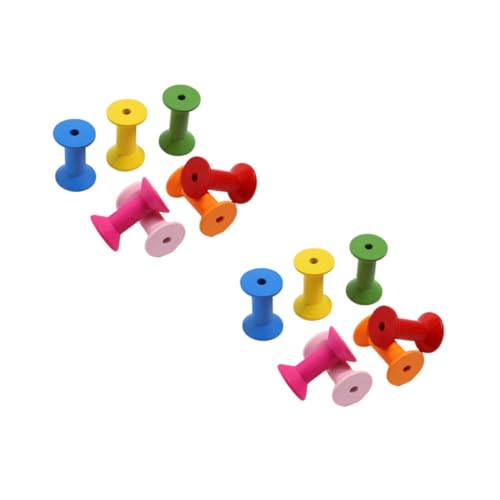 HEALLILY Bobinas para Manualidades y Costura 20 de Tejido de Madera Forma de Reloj de Arena Accesorios para Enrollar Hilo Color Aleatorio en Actividades Creativas