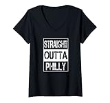 Photo Gallery donna straight outta philly casa di nascita viaggi pennsylvania maglietta con collo a v Photo Gallery donna straight outta philly casa di nascita viaggi pennsylvania maglietta con collo a v