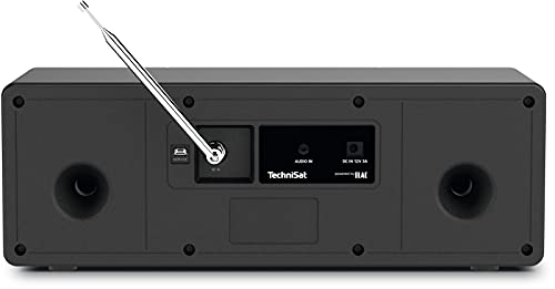 TechniSat DIGITRADIO 4 C - Stereo Digital-Radio (DAB+, UKW, Farbdisplay, Bluetooth-Audiostreaming, Kopfhöreranschluss, AUX-Eingang, Radiowecker, OLED Display, 20 Watt RMS, Elac Lautsprecher) schwarz