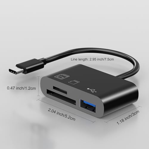 Lector de Tarjetas SD USB C, Adaptador 3en 1USB C a SD/Micro SD/USB 2.0, Lector de Tarjetas de Memoria TF Compatible con Dispositivos Tipo C como Samsung, MacBook, Portátil, Tablet, etc. - imagen 6