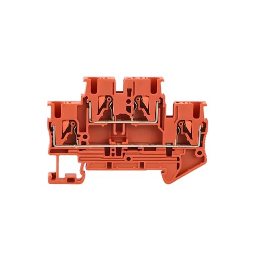 Bornier rail DIN PTTB-2.5 double niveau orange pour armoire électrique x10