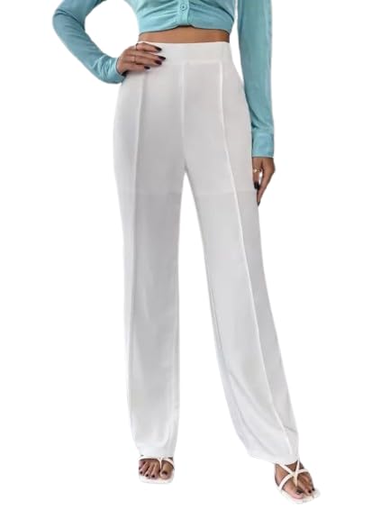 Cotton Bland Casual Pant for Women’s Bottom Length Regular fit Cotton Bland Trouser Straight Fit Pants for Formal Office Casual and Daily Outdoor Lifestyle White Cotton Bland Casual Pant for Women’s Bottom Length Regular fit Cotton Bland Trouser Straight Fit Pants for Formal Office Casual and Daily Outdoor Lifestyle White