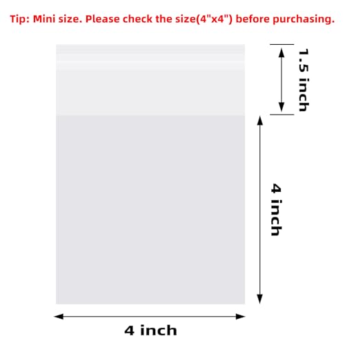 image for Morepack Cookie Bags for Gift Giving,Self Sealing Cellophane Bags 4x4 