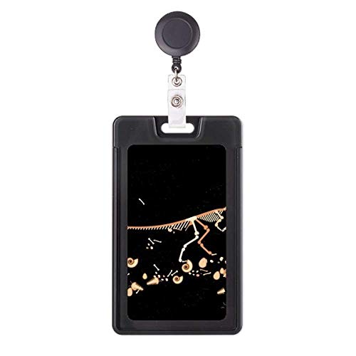 Porte-badge étui rétractable noir Bones avec enrouleur dinosaure