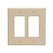 EATON Wiring PJ262V Mid-Size Polycarbonate 2-Gang Decorator GFCI Wallplate, Ivory