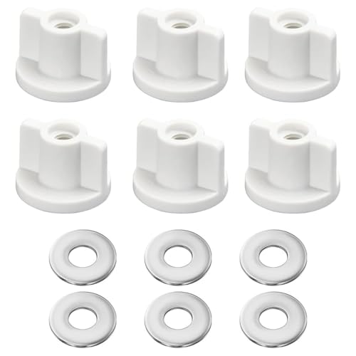 YOGAZEN WC Sitz Rückmuttern Set Wc Sitz Befestigung 6-teiliges Befestigungsset für Toilettensitze Ersatz für WC Sitz Halterung Robuste Schraubenmuttern für einfache Montage und Fixierung