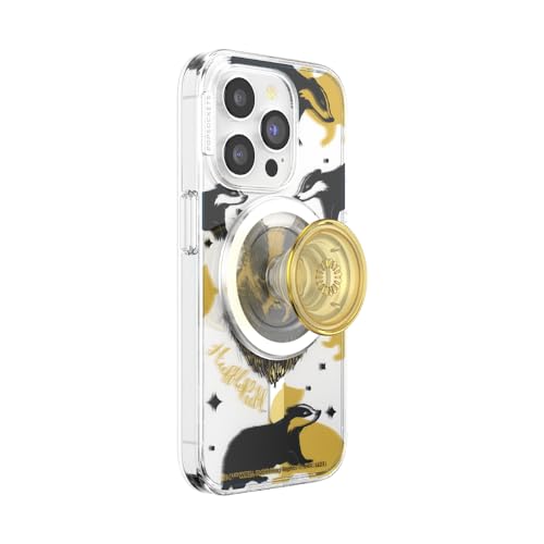 Image of PopSockets iPhone 15 Pro Phone Case with MagSafe, Wireless Charging Compatible, Harry Potter - Hufflepuff