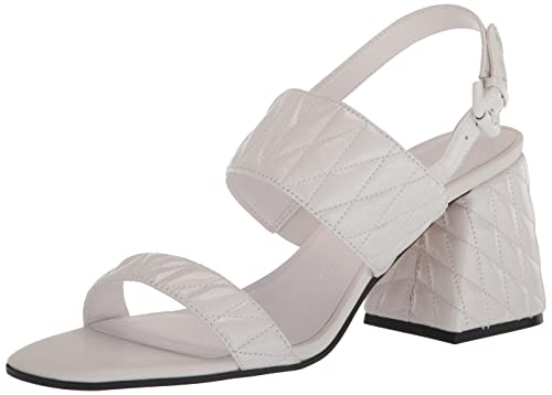 Image of Karl Lagerfeld Paris womens Sarina Quilted Open Toe Leather Heeled Sandal