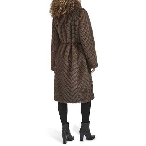 Kenneth Cole Women's Belted Grooved Texture Stand Collar Coat4