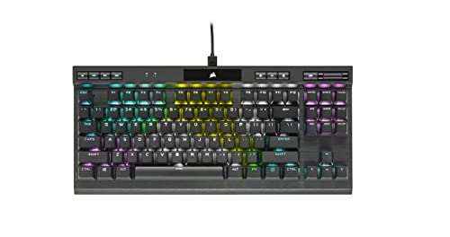 Corsair K70 RGB TKL CHAMPION SERIES Clavier Gaming Mécanique Sans Pavé Numérique (Switchs CHERRY MX Red: Lisse et Rapide, Touches à Double Injection PBT, Rétroéclairage LED RGB) AZERTY, Noir