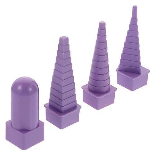 VILLCASE 5 Pcs Purple Mandrel Wire Wrapping Tools, Wire Wrapping Set for Jewelry Making 4 Different Shapes, Oval, Square, Round and Triangle Jewelry Forming and Shaping Tool
