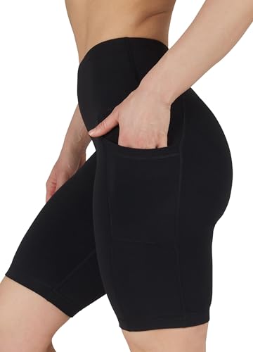 90 Degree By Reflex Womens High Waisted Biker Shorts with Side Pockets Workout Shorts 5”, 7”, 9”