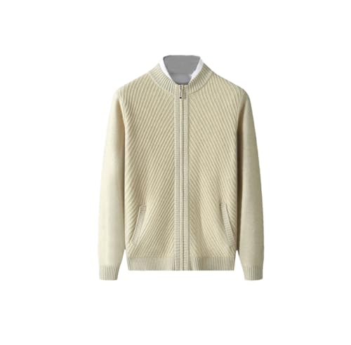 Men Zipper Cardigan Mock Neck Thick Sweater Knitwear Casual Full Zip Sweater Cardigan