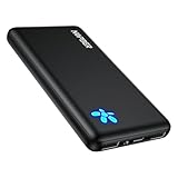NOPBER Portable Charger 10000mAh Ultra Slim Power Bank Lightweight Pocket-Sized Design 15W Output for iPhone 16/15/14 Samsung Galaxy Android Devices Travel Essentials​（Black）