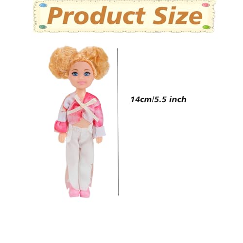 12 muñecas mini de 14 cm con ropa y accesorios miniatura 3