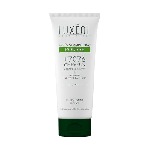 LUXÉOL - Après-Shampooing Pousse - Force & Densité - Hydratatation, Douceur & Brillance - Soin Cheveux - 98% d'Ingrédients d'Origine Naturelle - Fabriqué en France - 200ml