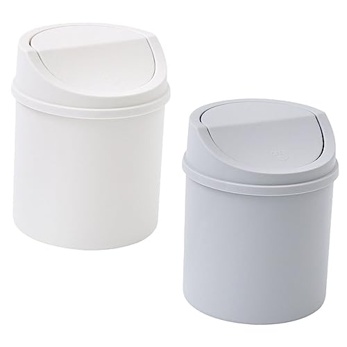 Cabilock 2 Piezas Basura Encimera Papelera Para Dormitorio Papelera De Escritorio Mini Portátil Transparentes Pañal Tapa Sin Contacto Artilugio El Plastico