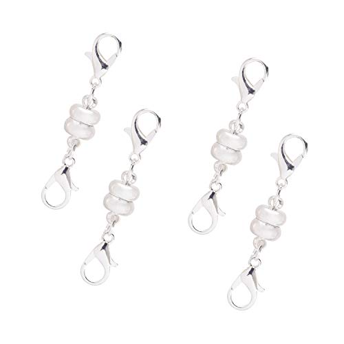 Tiparts 10 Pcs Strong Magnetic Lobster Clasps Jewelry Clasps Converter for Jewelry Necklace Bracelet,Round Edge (Silver)