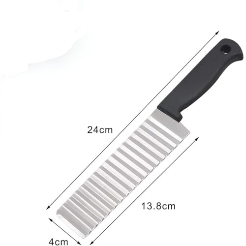 Image of Crinkle Cutter- Stainless Steel Wavy Blade Vegetable Slicer for Chips, Fruits & Vegetables (Pack of 1)