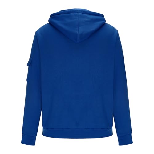 Mens Hoodies Pullover Casual 1/4 Zipper Drawstring Hooded Sweatshirt Plus Size Loose Fit Solid Hoodie with Pockets4
