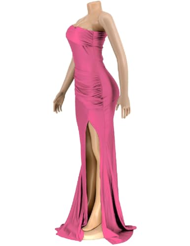 Image of Womens Off Shoulder Sexy V Neck High Split Long Maxi Dress, Formal Cocktail Party Evening Gown Mermaid Dress