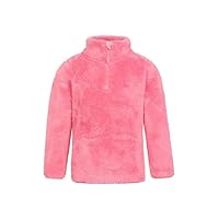 Mountain Warehouse Teddy Kids Unisex Half-Zip Fleece - Lightweight, Breathable, Warm & Cosy, Boys & Girls, Sweatshirt - Best for Camping, Outdoors, Travelling Pink Kids Size 5-6 Years