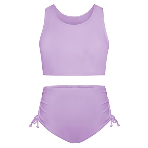 Image of GRACE KARIN Girls Bathing Suit Adjustable Taniki Swimsuit Tie Front 4 Piece Bikini Set with Kimono Cover Up 6-14