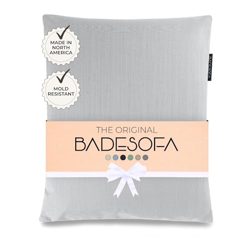 BADESOFA® Luxury Bath Pillow S | Ultra Comfortable & Quick-Drying Bath Back Pillow | Washable Full Body Bath Pillow for Bathtub | Therapeutic Head and Neck Support | Luxury Spa Cushion in Grey