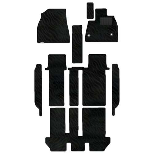 Hotfield トヨタ 互換品 新型対応 ノア ヴォクシー 90系 2025年9月〜対応 フロアマット+ステップマット 形状06 8人乗/ガソリン/コンソールボックス:なし(ガソリン車) WAVEブラック