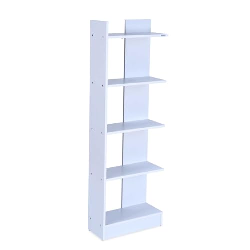 Image of Nilkamal Neil Wooden Book Case| Book Shelf with 5 Open Shelves | Engineered Wood| Multipurpose Storage Organizer | for Living Room, Office, Library | White | DIY(Do It Yourself)