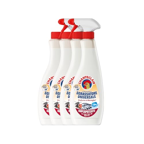 Chanteclair - Sgrassatore Universale, Superpotente, Profumo di Marsiglia, Formula Originale - 2 Spray + 2 Ricariche da 600 ml