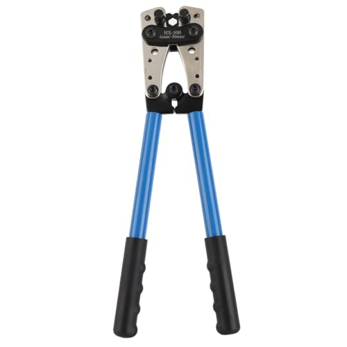 Estink Pince à Sertir Hexagonale pour Cosses de Câble, Poignée Antidérapante, 6-50 mm², Outil de Sertissage pour Bornes Non Isolées