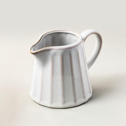 YHOJOY Ceramic Creamer Pitcher Small Creamer Container with Handle 10 OZ
