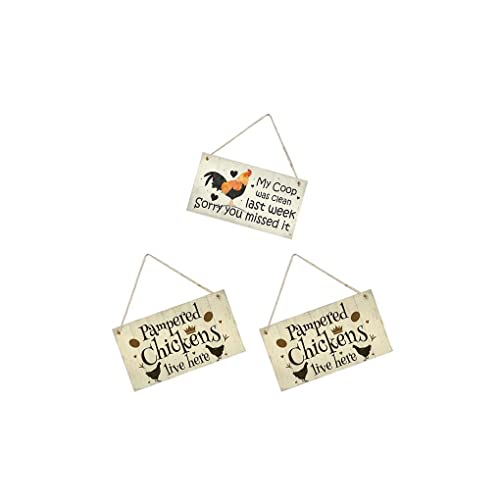 IOIUSKKU 3 X (Multi) Hühnerstall Schild Vintage Vintage Hängeteller Gartenschilder Nr.3