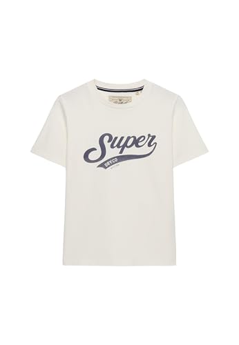 Superdry Varsity Script Tee T-Shirt, crème, 38 Femmes
