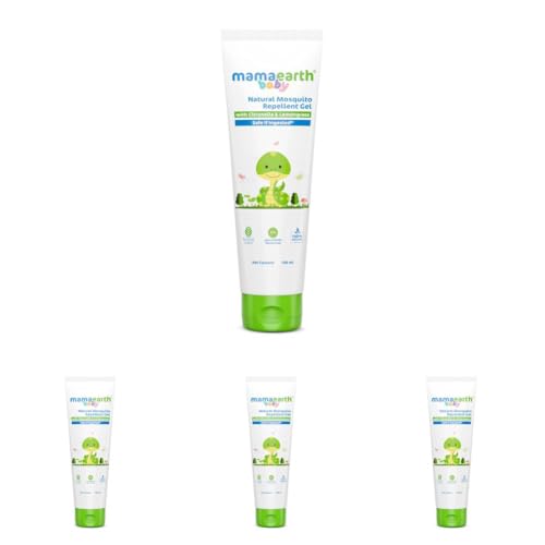 Image of Mamaearth Natural Mosquito Repellent Gel - 100ml |DEET Free | Protects from Dengue, malaria & Chikungunya| Made safe Certified | Protection from Mosquitoes | Safe if ingested (Pack of 4)