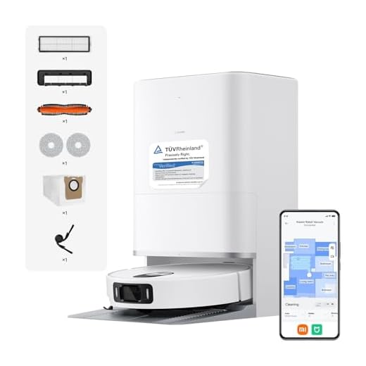XIAOMI Robot Vacuum 5 Pro Saugroboter mit Wischfunktion, 20.000Pa, Ausfahrbarer Mopp & Seitenbürste, Selbstreinigende All-in-One Basisstation, KI-Navigation, App & Sprachsteuerung
