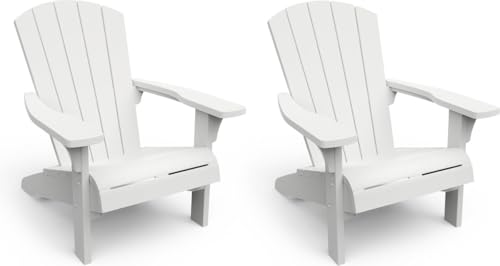 Keter Fauteuil de Jardin Adirondack - Lot de 2 - Blanc