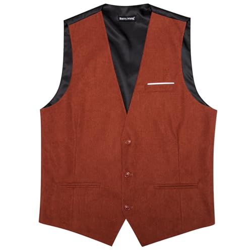 Image of Barry.Wang Mens Outdoor Corduroy Vests Vintage Western Cowboy Sleeveless V-neck Waistcoat Retro Casual Vest