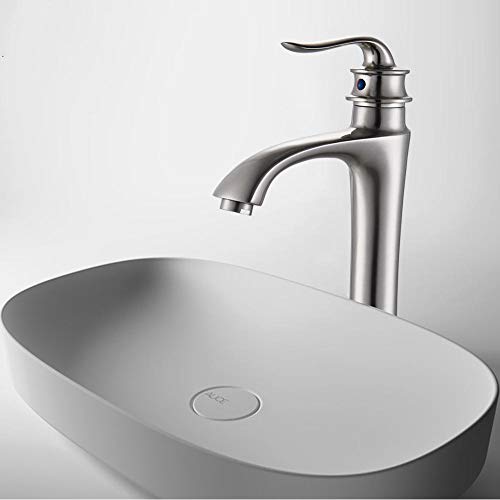 Robinet de bassin nickel à poignée unique pour un contrôle précis de l'eau chaude