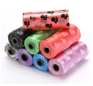 Dog Cat Pet Waste Bags - Box of 8 Rolls, 15 Bags per Roll, Thin and Durable Bags that Get the Job Done!