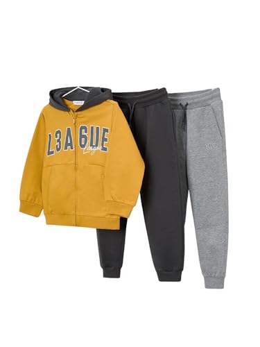 Mayoral Basic plush 2 pants tracksuit for Boys Mustard
