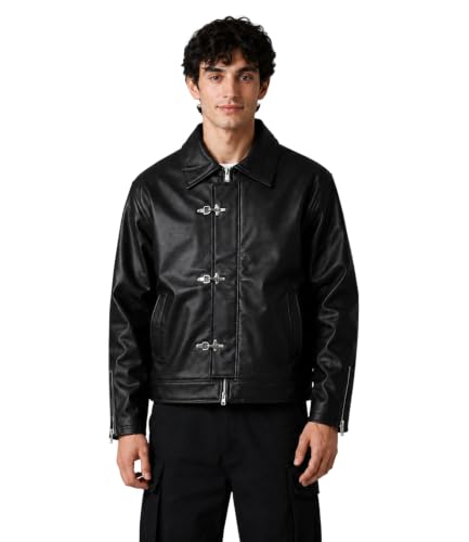 EXOTIX Men Burgundy Faux Leather Jacket - Image 2