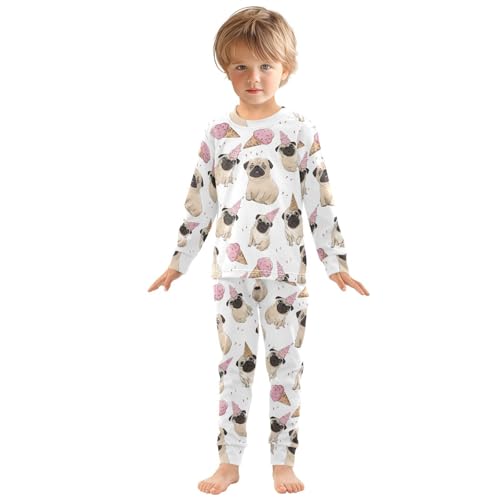 Cartoon Pajamas Set Fadou Ice Cream Pattern Long Sleeve PJs Cotton Jammies Sleepwear Top and Pants3